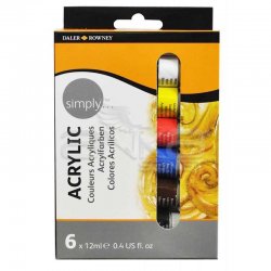 Daler Rowney - Daler Rowney Simply Akrilik Boya Seti 6 Renk 126 500 006