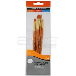 Daler Rowney Simply Gold Taklon Synthetic 4lü Fırça Seti Kod:402 - Thumbnail