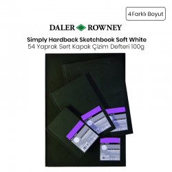 Daler Rowney - Daler Rowney Simply Hardback Sketchbook Soft White Sert Kapak Çizim Defteri 54 Yaprak 100g