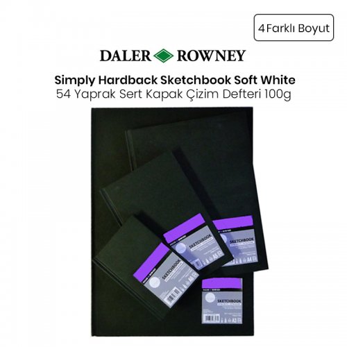 Daler Rowney Simply Hardback Sketchbook Soft White Sert Kapak Çizim Defteri 54 Yaprak 100g
