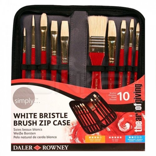 Daler Rowney Simply Oil White Bristle Fırça Seti Çantalı