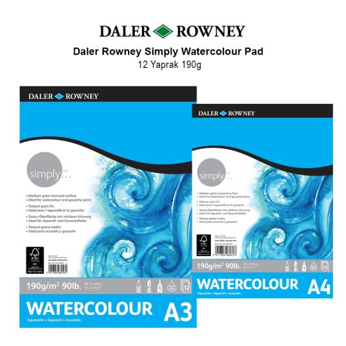 Daler Rowney Simply Watercolour Pad 12 Yaprak 190g