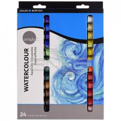 Daler Rowney - Daler Rowney Simply Watercolour Tüp Sulu Boya 24lü Set