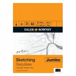 Daler Rowney - Daler Rowney Arteco Sketching Esquisse Jumbo Spiralli Çizim Defteri 95g 120 Yaprak A3