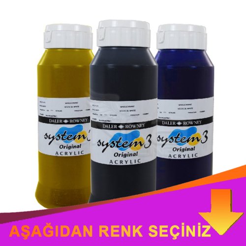 Daler Rowney System 3 Akrilik Boya 1000ml İndirimli Renkler