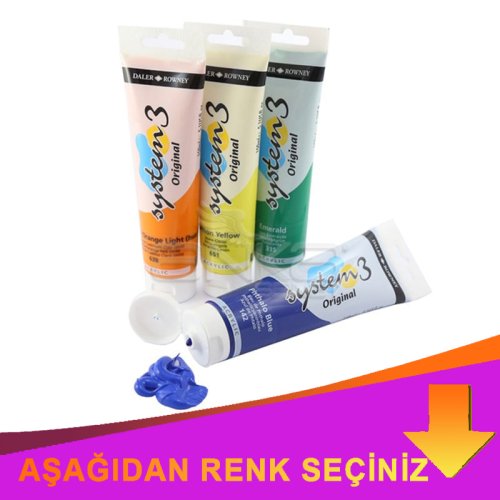 Daler Rowney System 3 Akrilik Boya 150ml İndirimli Renkler