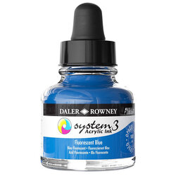 Daler Rowney - Daler Rowney System 3 Akrilik Mürekkep 29.5ml 100 Fluorescent Blue