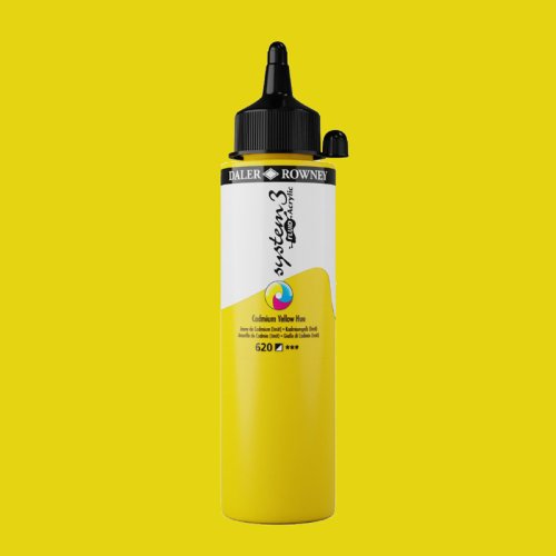 Daler Rowney System 3 Fluid Acrylic 250ml No:620 Cadmium Yellow