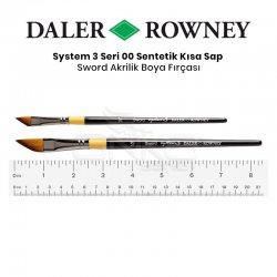 Daler Rowney - Daler Rowney System 3 Seri 00 Sentetik Kısa Sap Sword Fırçası