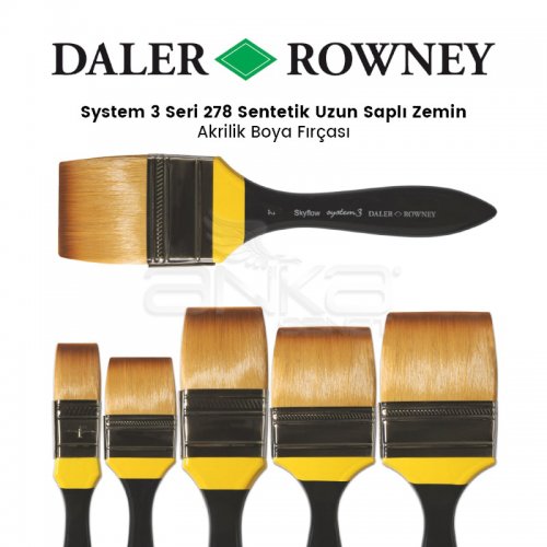 Daler Rowney System 3 Seri 278 Sentetik Uzun Saplı Zemin Fırçası