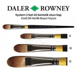 Daler Rowney - Daler Rowney System 3 Seri 42 Sentetik Uzun Sap Kedi Dili Fırça