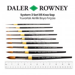 Daler Rowney - Daler Rowney System 3 Seri 85 Yuvarlak Sulu Boya ve Akrilik Boya Fırçası