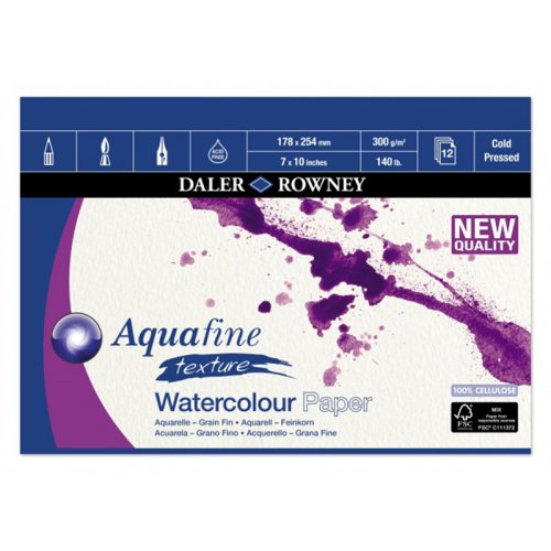 Daler Rowney Aquafine Watercolor Pads Texture 12 Yaprak 300g 17.8x25.4
