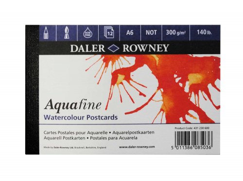 Daler Rowney Aquafine Watercolour Postcards A6 12 Yaprak 300g