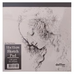 Deffter - Deffter da Vinci Seri Sketch Pad 140g 50 Yaprak 15x15cm