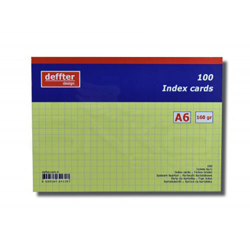 Deffter Index Cards 100lü A6 Sarı 160g