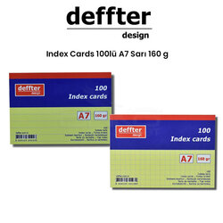 Deffter Index Cards 100lü A7 Sarı 160g - Thumbnail