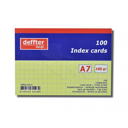 Deffter - Deffter Index Cards 100lü A7 Sarı 160g (1)