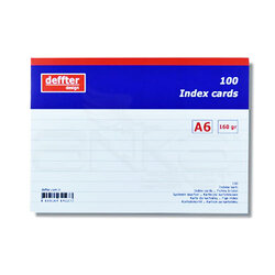 Deffter - Deffter Index Cards 100lü A6 Beyaz 160g (1)