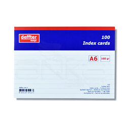 Deffter Index Cards 100lü A6 Beyaz 160g - Thumbnail