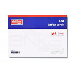 Deffter Index Cards 100lü A6 Beyaz 160g - Thumbnail