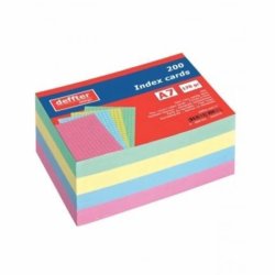 Deffter - Deffter Index Cards 160g A7 4 Renk Kareli