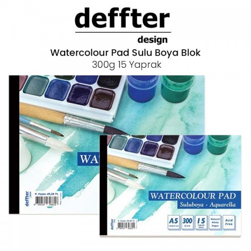 Deffter Watercolour Pad Sulu Boya Blok 300g 15 Yaprak