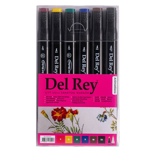 Del Rey Çift Taraflı Twin Marker Seti Animation Renkler MN-ASKT06/5