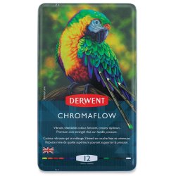 Derwent - Derwent Chromaflow Kuru Boya Kalem Seti Metal Kutu 12li
