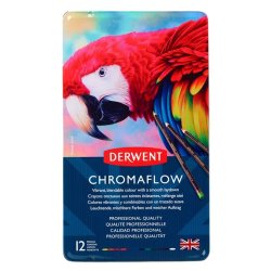 Derwent - Derwent Chromaflow Kuru Boya Kalem Seti Metal Kutu 12li (1)