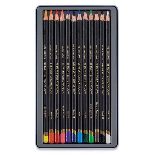 Derwent Chromaflow Kuru Boya Kalem Seti Metal Kutu 12li
