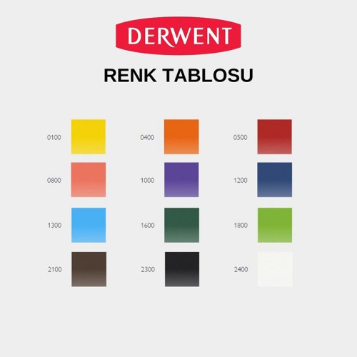Derwent Chromaflow Kuru Boya Kalem Seti Metal Kutu 12li