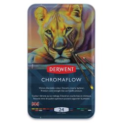 Derwent - Derwent Chromaflow Kuru Boya Kalem Seti Metal Kutu 24lü