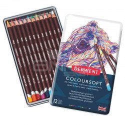 Derwent - Derwent Coloursoft Kuru Boya Kalemi 12li Set