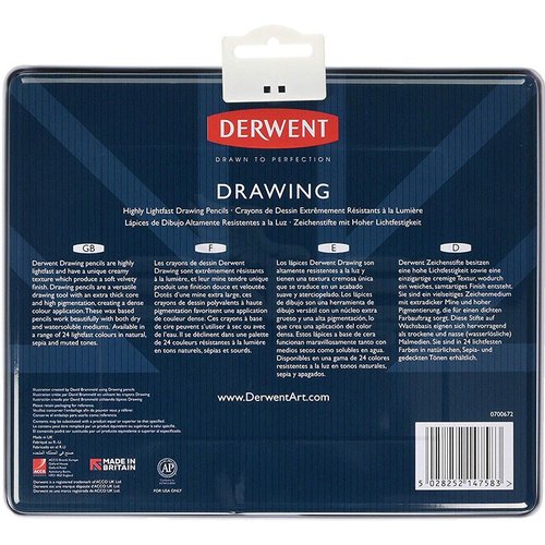 Derwent Drawing Yağlı Eskiz Kalemi 24lü Set