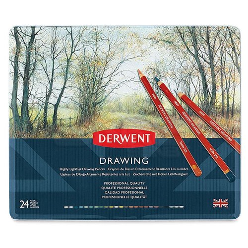 Derwent Drawing Yağlı Eskiz Kalemi 24lü Set