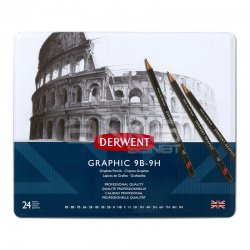 Derwent - Derwent Graphic Dereceli Kalem 24lü Set 9B-H (1)