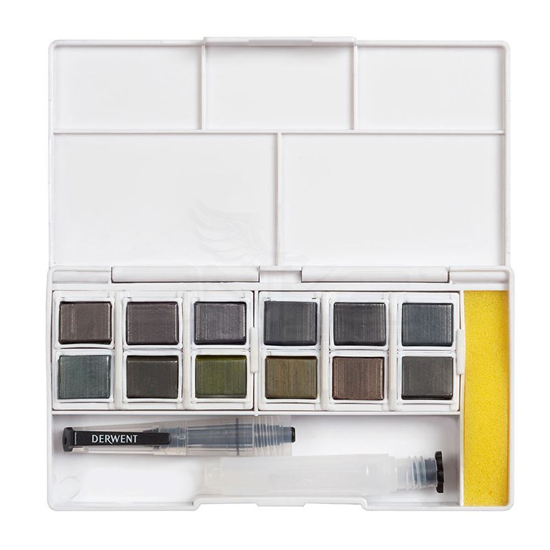 Derwent - Derwent Graphitint Paint Pan Set Fırça ve Süngerli 12li 2305790 (1)