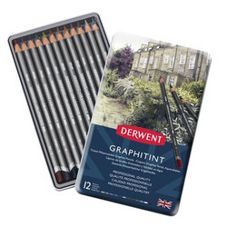 Derwent - Derwent Graphitint Sulandırılabilen Renkli Grafit Kalem 12li Set