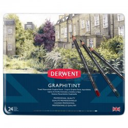 Derwent Graphitint Sulandırılabilen Renkli Grafit Kalem 24lü Set - Thumbnail