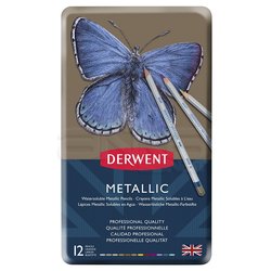 Derwent - Derwent Metallic Pencil Metalik Boya Kalemi 12li Set (1)