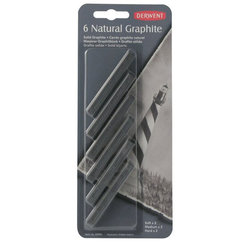 Derwent - Derwent Natural Graphite Natural Grafit Bloklar 6lı Blister