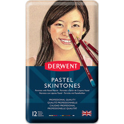 Derwent - Derwent Pastel Pencils Skintones 12li Teneke Kutu (Ten Renkleri) 2300563 (1)