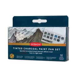 Derwent Kömür Mürekkep Tınted Charcoal Paint Pan Tablet Sulu Boya Seti 12li - Thumbnail