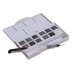 Derwent Kömür Mürekkep Tınted Charcoal Paint Pan Tablet Sulu Boya Seti 12li - Thumbnail