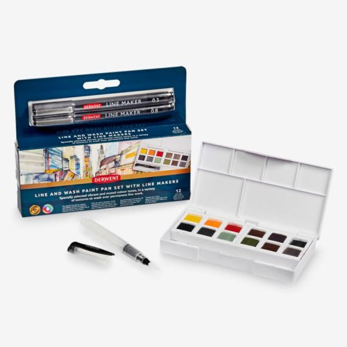 Derwent Line And Wash Paint Pan Set Sulu Boya Seti