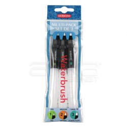 Derwent - Derwent Waterbrush Su Hazneli Fiber Uçlu Fırça 3lü Set