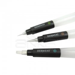 Derwent - Derwent Waterbrush Su Hazneli Fiber Uçlu Fırça 3lü Set (1)