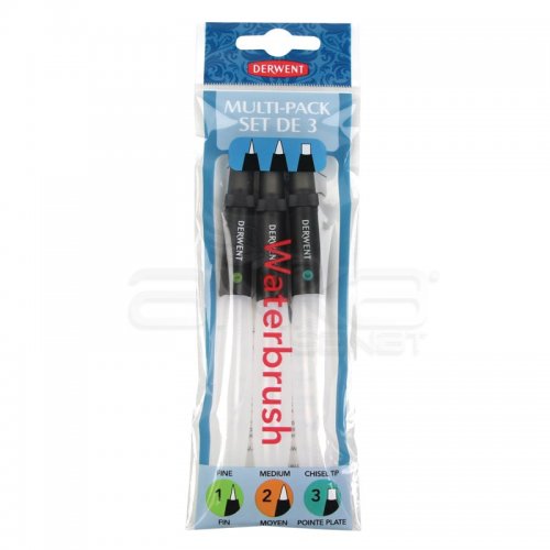 Derwent Waterbrush Su Hazneli Fiber Uçlu Fırça 3lü Set
