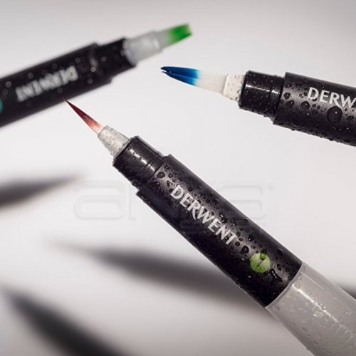 Derwent Waterbrush Su Hazneli Fiber Uçlu Fırça 3lü Set
